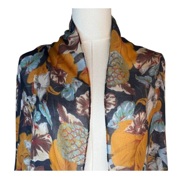 2/$30 Bohemian Geometric Tassel Scarf Navy Orange Blue Cotton And Linen - Picture 7 of 15